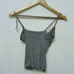 Trendy New Black And White Stripe Top For Women