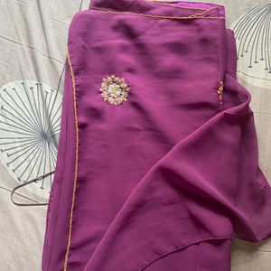 Magenta Plain Saree