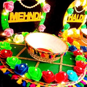 Haldi, Mehendi Plater With Lights