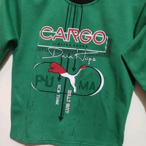 Green Winter T-shirt For Baby Boy 3 - 4 Year