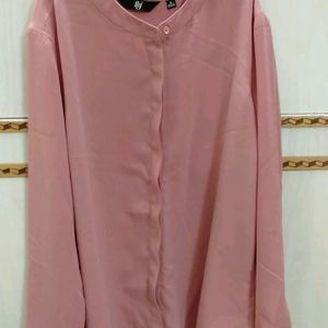 Very Pretty Pink Colour Formal Top With Mandarin[C