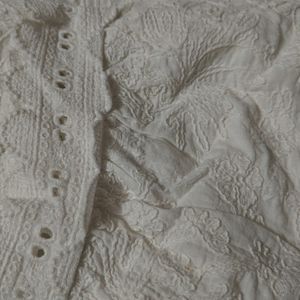 Korean Top White Embroidered