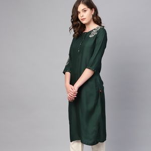 Bottle Green “W” Kurta