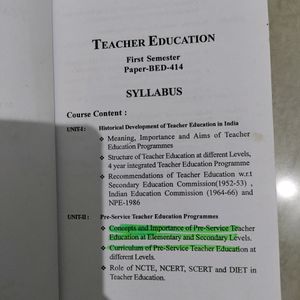 B.Ed 1st Semester Book