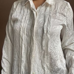 Flower Printed White Shirt