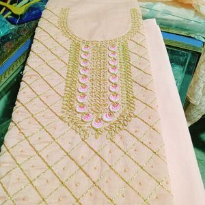 Heavy Embroidery Work Chanderi Suit