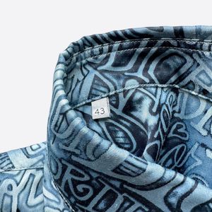 DiorStussy Blue Wavy Print Button Up Shirt