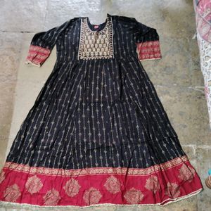 Golden Printed Ethnic Kurti