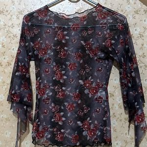 Floral Mesh Top