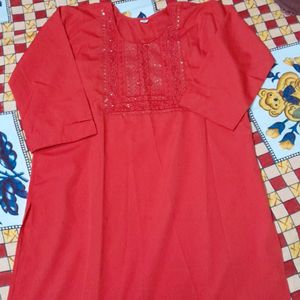 Red Straight Kurti