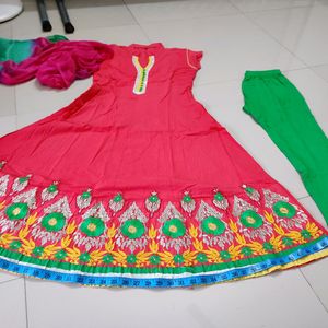 Anarkali Suit With Legging And Dupatta