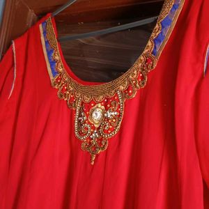 Anarkali Red Festive Wear For Women