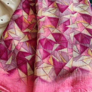 Block Prink Crush Saree