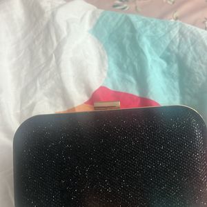 Black Shimmery Shiny Clutch