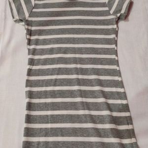 Grey And White Stripe Dress