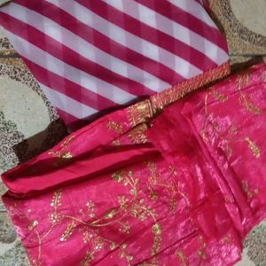 Pink Lehanga With Lehriya Dupatta