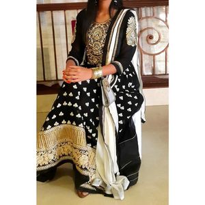 Admyrin Black Georgette Anarkali Kurta Set