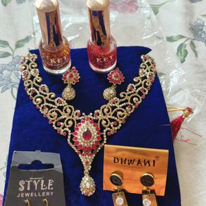 Combo Set Of Nail Paint, Neckpiece And Many More