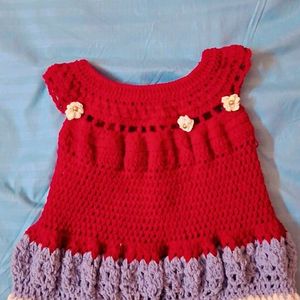 Knitted Baby Frock 0-6 Months  For Girls