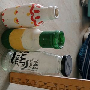 3 Beautiful Decorate Glass Bottle