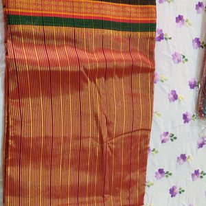 🔶🧡💜Pure South Cotton Double Border Saree