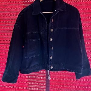 Unisex Denim Faded Black Jacket