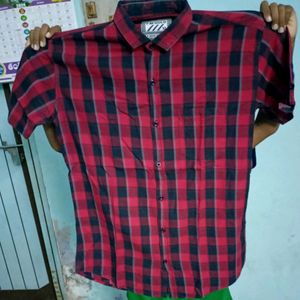 attitude brd red checks half sleeve xl luk new