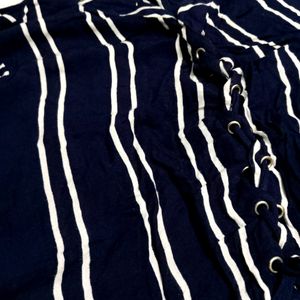 Navy Blue Striped Top