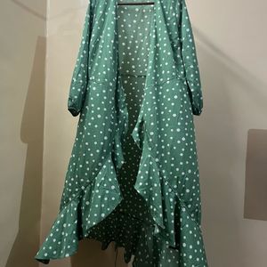 Polka Dotted Wrap Up Dress