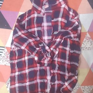 loose checked shirt (fine cloth)