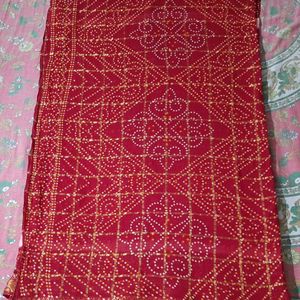 Women Stylish Red Saree