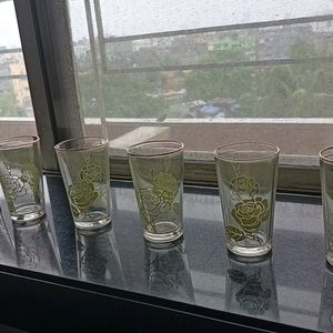 6 Glasses For Cold Drinks / Sherbat