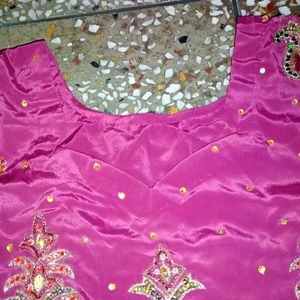 Rose Silk Suit Set With Dupatta