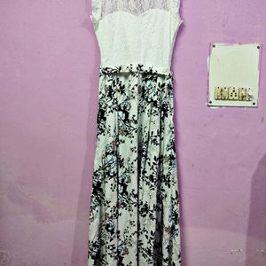 Last Price White Printed Gown