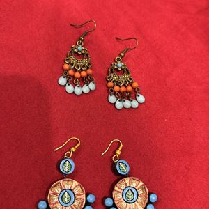 2 Pairs Of Blue Earrings