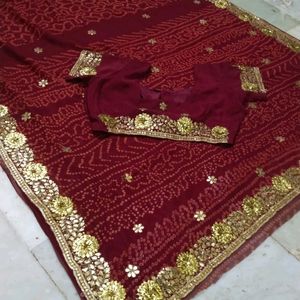 Bandhani Saree With Blouse