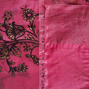 Deep Purple Saree With Embroidery