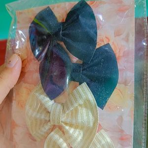 Korean Bow Hair Clips (Pack Of 2)