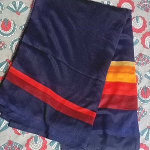 Navy Blue Saree Without Blouse