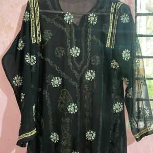 Black Chikankari Short kurti