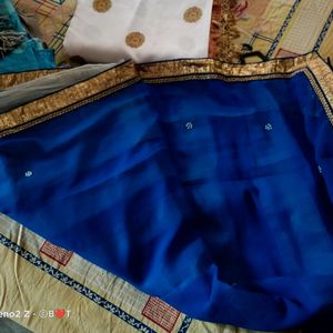 ROYEL BLUE N WHITE Combination Saree💙🤍