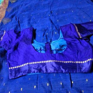 Nevy Blue Cotton Saree .