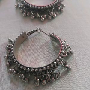 Oxidised Necklace, Earrings With Bangle