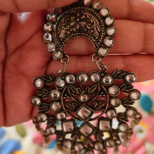 Black Metal Jhumka For Women