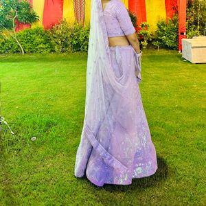 Beautiful Lavender Lehnga With Chikankari Work