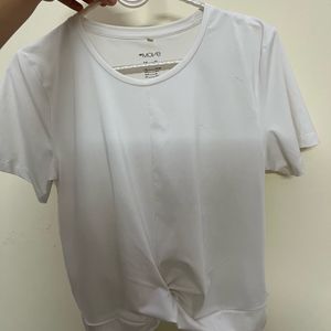 H&M White Sports Tshirt For Women