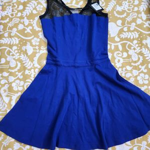 Blue Dress With Mesh detailing