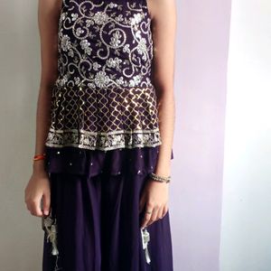 Plazo with short kurti and dupatta