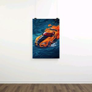 CARS POSTER. Mini Cooper And Supra MK4 Wall Decor