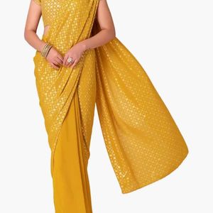 ♡Mustard READY TO WEAR SAREE♡